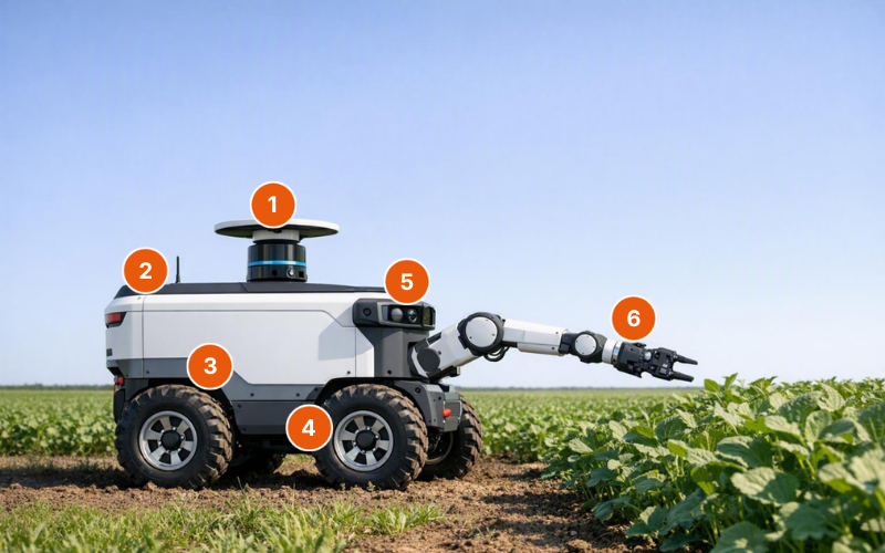 Crop picking robot perception and control stack